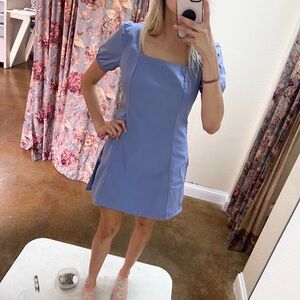 Allegra K blue shift dress with square neckline